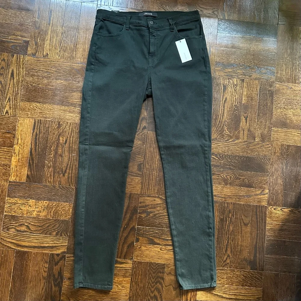 J BRAND JEANS MARIA HIGH-RISE SKINNY LEG STRETCH COTTON EVERGREEN NWT - SIZE 30 - Picture 2 of 9
